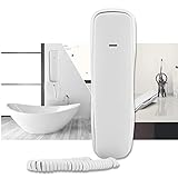 【𝐎𝐟𝐟𝐫𝐞 𝐁𝐥𝐚𝐜𝐤 𝐅𝐫𝐢𝐝𝐚𝒚】 Téléphone Suspendu, téléphone Mural avec dernier numéro, téléphones muraux, Fonction de Pause Communauté d'entreprise à Domicile pour la Maison(White)