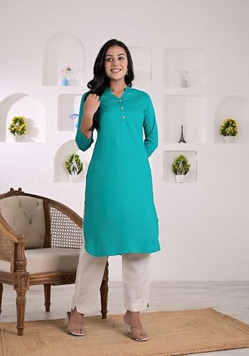 Image of Armiya Rayon Solid Straight Kurta /Kurti for Women & Girls