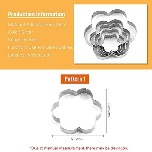 DECDEAL Moldes de metal de cozimento Conjunto de molde de cozimento de biscoitos Aço inoxidável Form