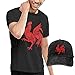 Produktbild sunminey Herren Kurzarmshirt Red Funny Rooster T-Shirts Short Sleeve Denim Hat Mens