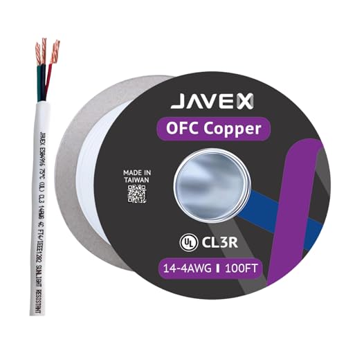 Câble haut-parleur 14 AWG haute flexibilité JAVEX CL3 à brins de cuivre OFC