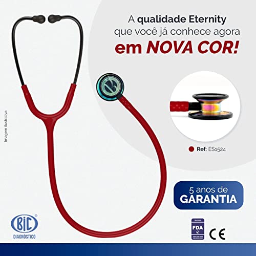 Estetoscópio Bic Eternity III Vinho Rainbow Excelente Ausculta - Garantia de 5 anos