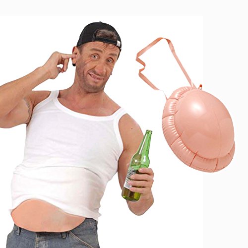 NET TOYS Abdomen Gonflable Color Viande dans Le Ventre de bevitore de bière pour Blague et Costumes Amusants, Rose, 8543 G