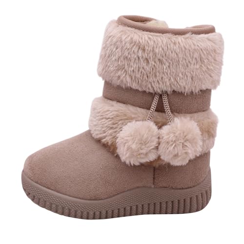 Genérico Botas Nieve Niñas Otoño Invierno Plantillas Gruesas Antideslizantes Cálidas Cómodas Zapatos Cremallera Sólidas, beige, 31 EU