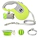 Nunbell Retractable Dog Leash,Heavy Duty 16ft Retracting Pet Leash with Free Bag Dispenser + Bonus Bowl + Dog Collar;Strong & Durable Nylon Tape/Ribbon | Dog IQ Treat Balls | Neon Green