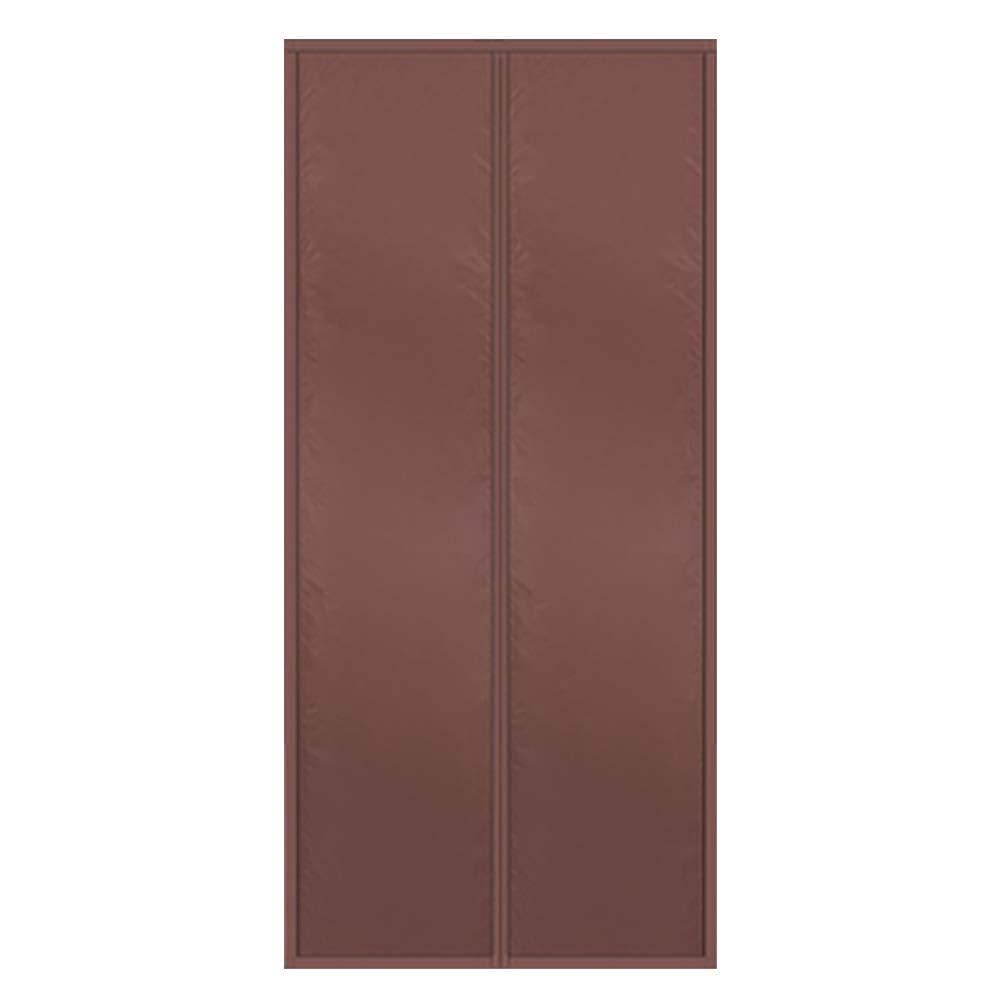 Moustiquaire Porte Magnétique, Fermeture Automatique Coupe Vent Imperméable, Rideau en Coton d'hiver pour Couloirs/Portes - Marron, 230x230cm