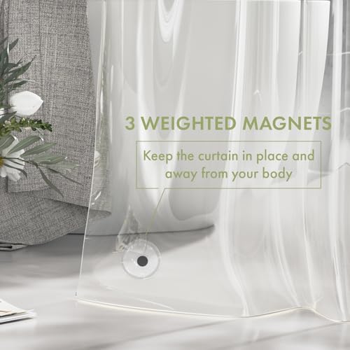 AmazerBath Shower Curtain Liner, 72x72 Clear Shower Curtain Liner, Waterproof Plastic Shower Liner, Cute Lightweight PEVA Shower Curtain for Bathroom with 3 Magnets and 12 Rustproof Metal Grommets - 3