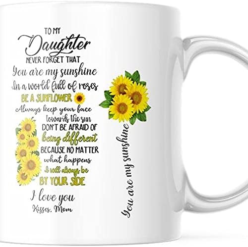 Taza de café M805 con texto en inglés "To My Daughter", regalo de mamá de 11 onzas