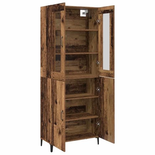 Aparador de madera de 2 piezas con amplio espacio de almacenamiento 6