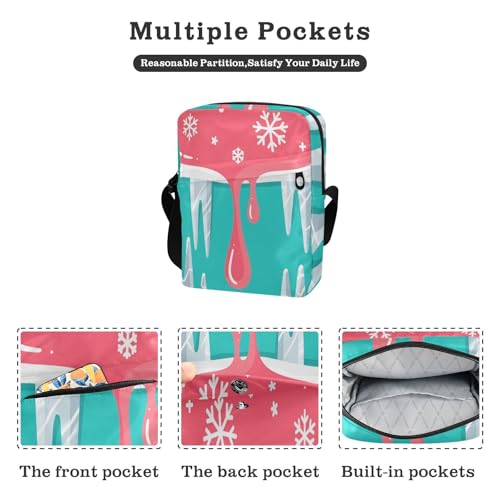 Graffiti Art Snowflakes mens messenger bag crossbody mens crossbody bag Purse Bag Adjustable Strap for School Casual2