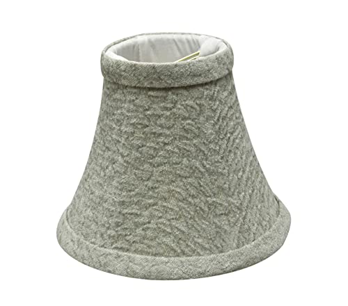 Image of Aspen Creative 30054-2A, Bell Clip-On Chandelier Lamp Shade, Light Grey, 3 inch Top x 6 inch Bottom x 5 inch Slant Height, Set of 2