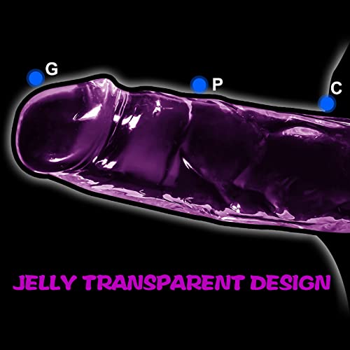 Miniatura 3 de Consolador Pequeño, Suave Y Realista, Juguete Sexual De Gelatina Transparente Con Fuerte Ventosa Para Mujeres Hombres Gays, Juguete Sexual Para Adultos Y Juegos Morado-1, 18 Cm