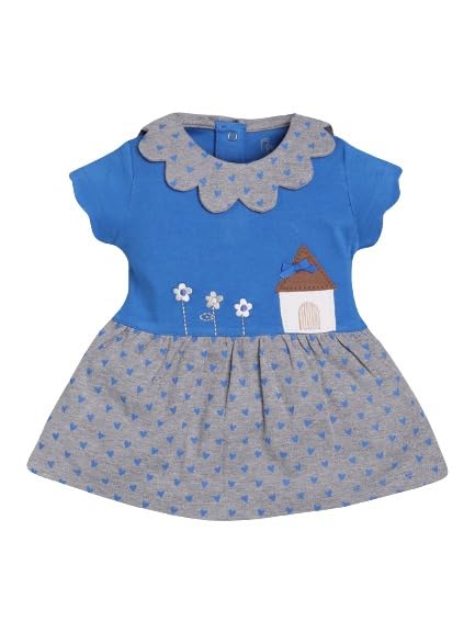 Image of Baby GO Cotton Baby Girls Frock Dress with Bow | Full Sleeve Casual Dress | Checked Winter Wear Princess Skirt Outfit for New Born Baby Girls