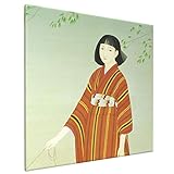 絵画 フレーム装飾画 菊池契月 散策 キャンバスアート アートパネル 壁画 壁掛け 絵 モダンアート 版画 壁飾り 世界の名画 ポスター 40x40cm