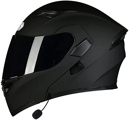 Casque de moto modulable Bluetooth intégral avec microphone haut-parleur pour cyclomoteur