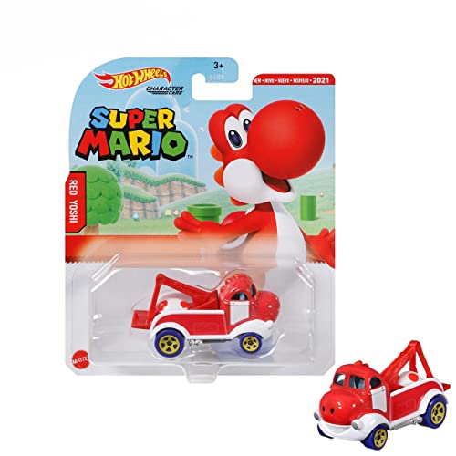 Hot Wheels Character Cars 2021 Super Mario - Red Yoshi miniatura 1