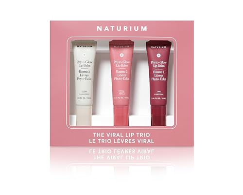 Naturium The Viral Lip Trio - Phyto-Glow Lip Balm With Shea Butter & Squalane Sheer Tinted Colour Clear Petal Jam 3 x 10 ml