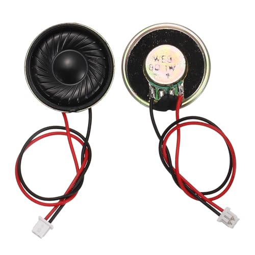 Image of sourcing map 2 Pcs 8 Ohm Small Speaker, 1W 23mm Diameter Metal Shell Round Magnet Tiny Speaker with 100mm Terminal Wire Micro Internal for DVD, EVD, Mini Home Audio Loudspeaker