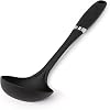 Creative Kitchen Nylon Ladle Spoon | Strong, Robust, Heat Resistant Utensil | Soft, Comfort Grip Handle | Modern, Sleek Design with Chrome Trim | Dishwasher Safe | Stylish Black Ladle