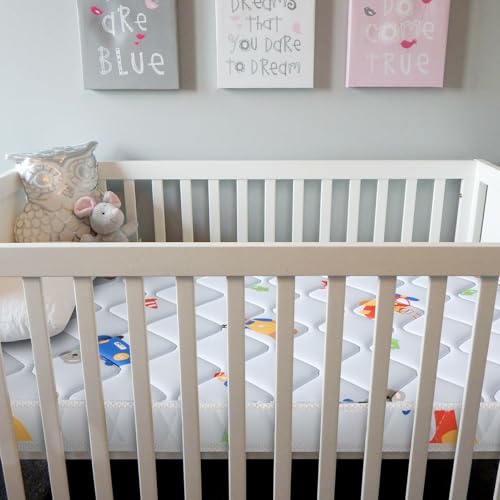 Image of Letmxiu Premium Baby Mattress for Crib and Toddler Bed, 100% Knitted Fabric, Premium Fleece Surface-Hypoallergenic, Soft Breathable, 5 inch Thick-Firm and Optimal Support, Non-Toxic Crib Mattress