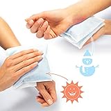 com-four® 2x Große Mehrfach-Kompressen 29 x 12 cm mit Premium Mehrweg Vlieshülle, Kalt und Warm Kompressen mit Gel-Kühlpack Schutzhülle mit Gummiband, mikrowellengeeignet - Made in Germany