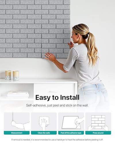 Image of Soundproof Wall Panels Self-Adhesive, 18 Pack Acoustic Panels Sound Absorbing Panel High Density Brick Wall Panel for Walls, Office,Reccording Studio, Ceiling 12 inch X 12 inch X 0.4 inch Gray