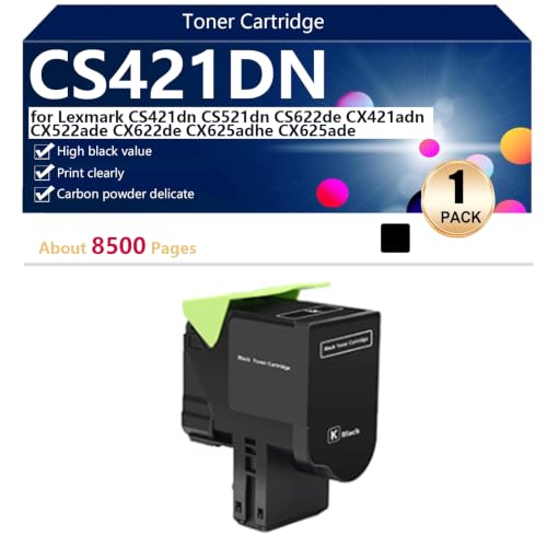 Toner CS421DN haute capacité noir pour impression nette Lexmark CS521dn