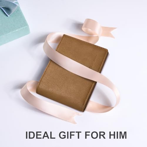 Image of Chelmon Slim Wallet for Men ID Window with RFID Blocking Front Pocket Minimalist Bifold Bussiness Card Holder Gift for Men