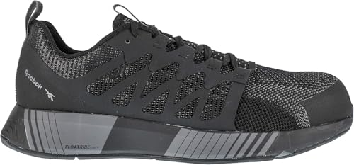 Image of Reebok Work Fusion Formidable Work Comp Toe Mid Men's Oxford (Black /Black, US Footwear Size System, Adult, Men, Numeric, Wide, 10.5)