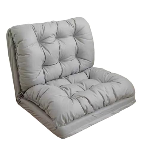 kiwetソファ ソファーベッド シングル 90〜180°の5段階調整 折りたたみ ソファベッド リクライニング 2人掛け ローソファー 一人用 ベッド 極厚クッション ワンルーム マルチに使え 座椅子 (ライトグレー,60cm シングルサイズ)