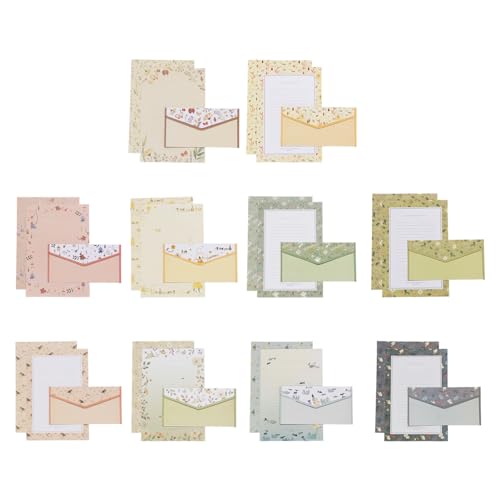 Pappersvaror i 90 delar, brevpapper med kuvert, elee kuvert, blommig påse, brevpapper för inbjudningskort