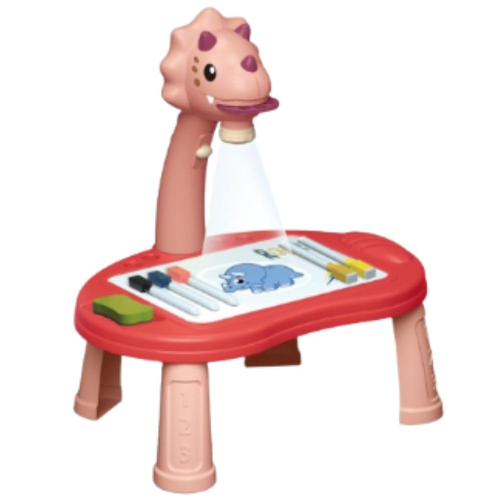 Happy Hues Dinosaur Smart Drawing Projector for Kids with 34 Patterns - Eraseable Color Pens & Board Games- Creative Toys for Children (Pink) (B0CZTGGRD8) Amazon Price History, Amazon Price Tracker