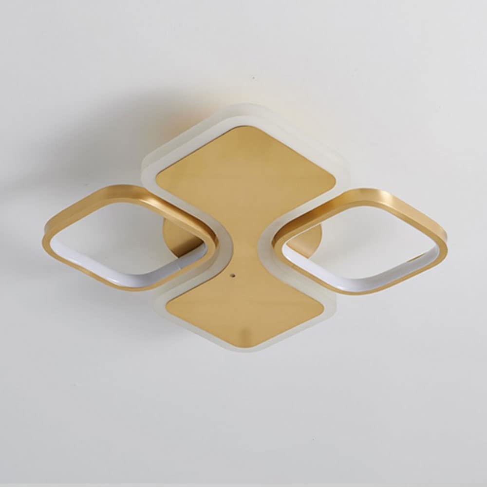 Plafonnier LED moderne or 50W dimmable de forme carrée