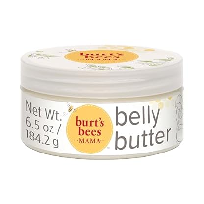 Burt's Bees Mama Belly Butter Stretch Mark Cream for Pregnancy Massages Body & Reduces Scar Appearance, Prenatal & Postnatal Tummy Skin Care, Shea Butter & Vitamin E Rich Formula, 6.5 Oz Tub