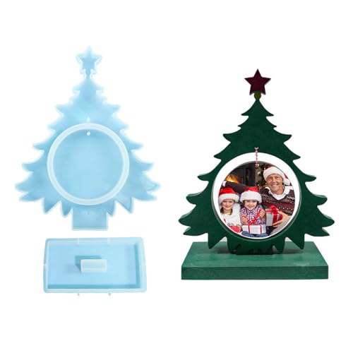 Large Photo Frame Resin Molds Christmas Tree Shape Silicone Molds for Epoxy Resin DIY Picture Frame Display Unique Mold for Crafts Making Resin Casting Crafts Table Home Dcor