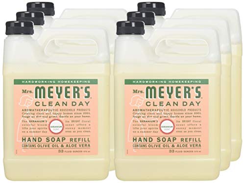 Mrs. Meyer's Clean Day Soap Refill, Liquid Geranium, 33 Ounce (Pack Of 6) #TOP3