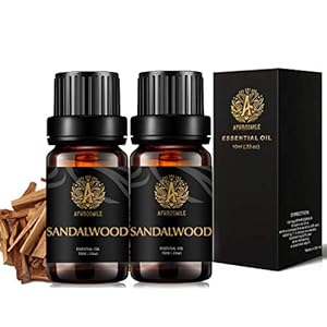 Aromaterapia Aceites esenciales de sándalo set, 100% puro de sándalo aceites esenciales olor Set para difusor,Masaje, 2*10 ml de Grado Terapéutico sándalo aromaterapia aceites esenciales Perfumes Set