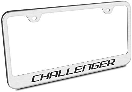 Au-TOMOTIVE GOLD Laser Etched Logo Stainless Steel License Plate Frame for Dodge Challenger (Silver)