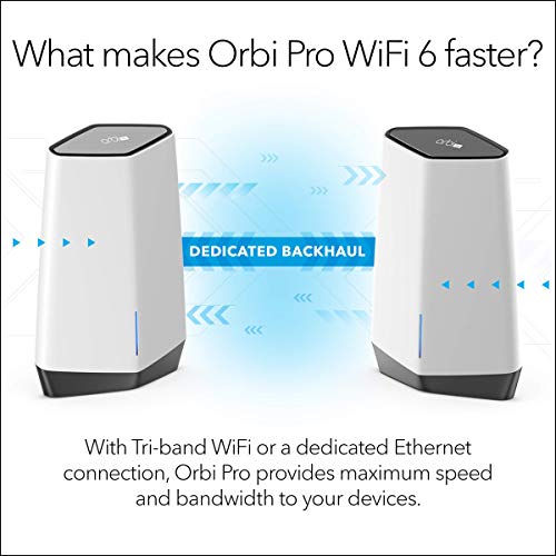 Image of NETGEAR Orbi Pro WiFi 6 Tri-Band Mesh Add-on Satellite for Business or Home with 6Gbps Speed (SXS80) | Coverage up to 3,000 sq. ft. | Requires Orbi Pro WiFi 6 Router (Renewed)