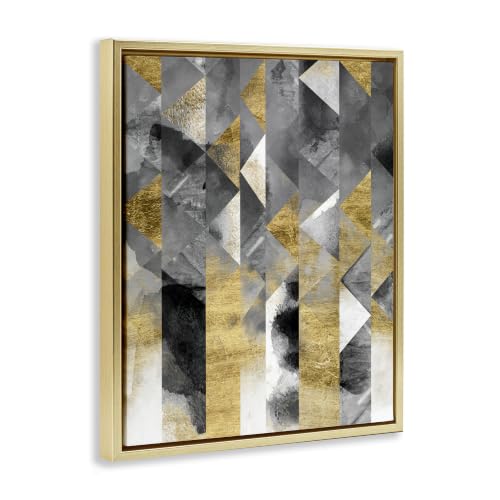 Image of 'Modern Triangular Stripes Sharp Geometric'| Floating Frame Canvas Art