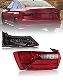 CHELANGHU Left Driver Side Outer Rear Tail Lights Lamps Fit for 2020 2021 2022 2023 2024 Volkswagen VW Jetta, LED, w/Bulb, Red Clear Lens, 5 pins, Turn Signal, Reverse Lights, 17A945095B