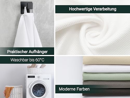 Foto von ZOLLNER 5er Set Geschirrtücher Baumwolle in 50x70 cm - super saugstarke und robuste Küchentücher - waschbar bis 60°C – in weiß - Gastronomiequalität - Oeko Tex® Zertifiziert