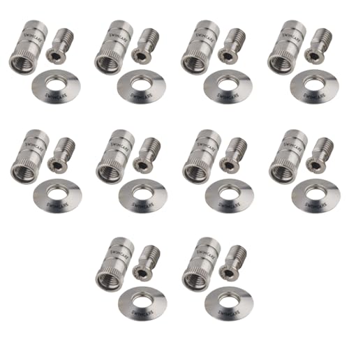 Anclajes para cubiertas de piscina de acero inoxidable, pack 10 miniatura 1