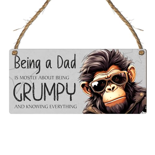 Grumpy Dad Know-It-All - Humorous Wooden Plaque | Perfect For Father's Day & Birthday Present Size 19cm x 9cm