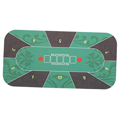 Sosoport Poker Mat for Family Games Portable Rubber Table Cover for 10 Players Non-Slip Protective Mat for Home Poker Board Games and Desktop Use