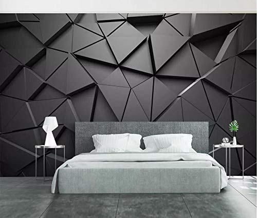 Papier peint personnalisé mural 3D géométrique abstrait gris triangle - 3