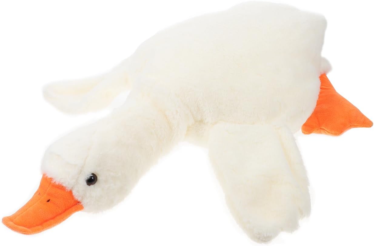 SHOWERORO White Goose Costume Hat, PP Cotton Plush Stuffed Animal Headgear for Kids & Adults, Costume Hat for Party, Carnival, Cosplay, Performance, Easter Favor