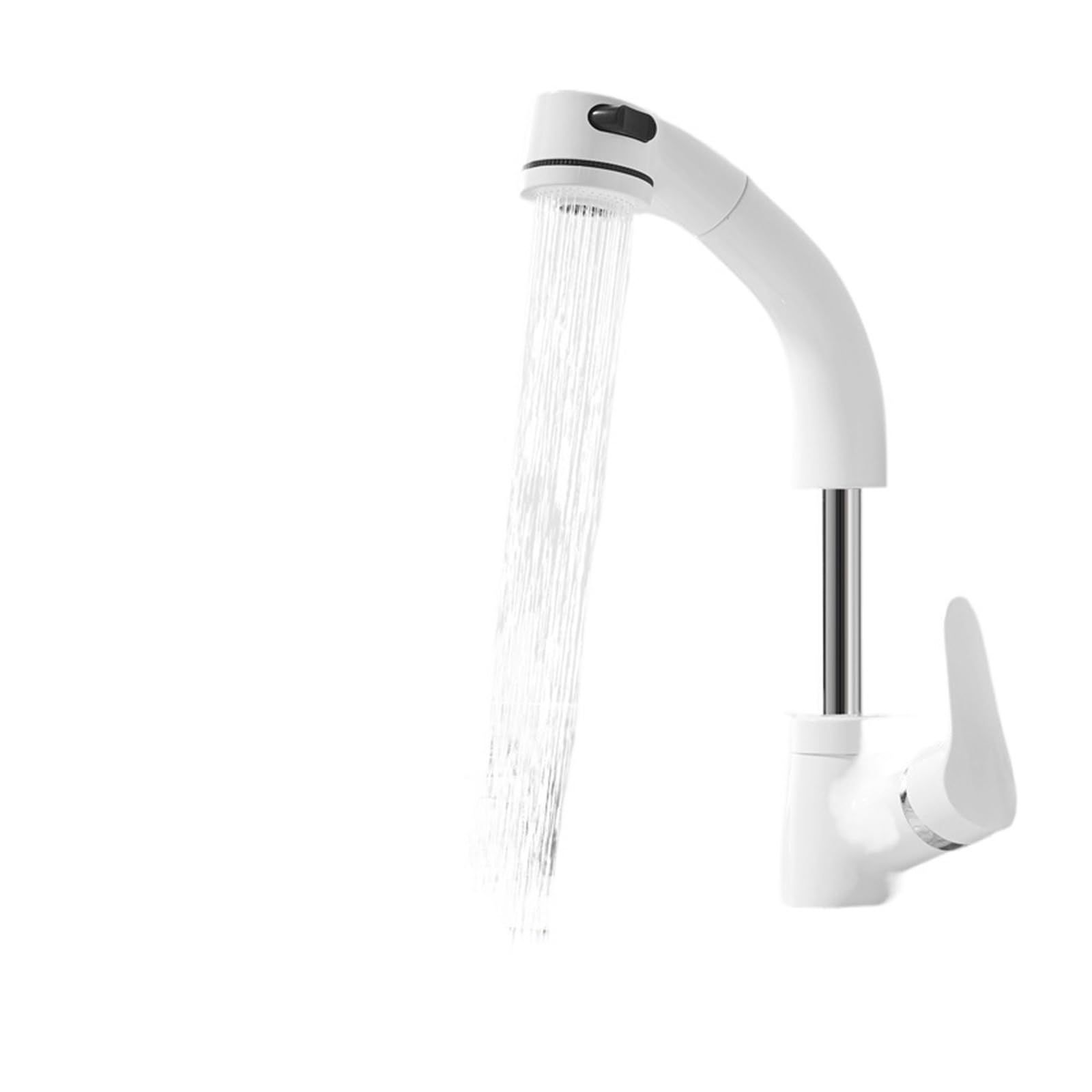 Mitigeur de salle de bains luxe en laiton blanc avec bec extractible