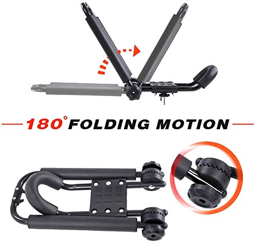DrSportsUSA Universal Foldable J-Bar 2 Pairs Kayak Rack Folding Car Roof Top Carrier for Canoe, SUP, Kayaks, Surfboard and Ski Board Rooftop Mount on SUV, Car and Truck - Thumbnail 3