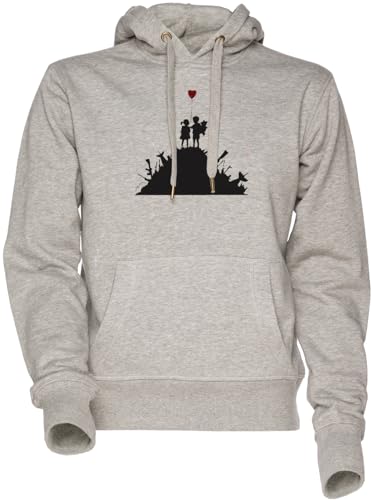 Sweat à capuche Banksy graffiti gris unisexe pour homme et femme